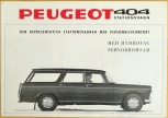 Broschyr Peugeot 404 stationsvagn 1965?