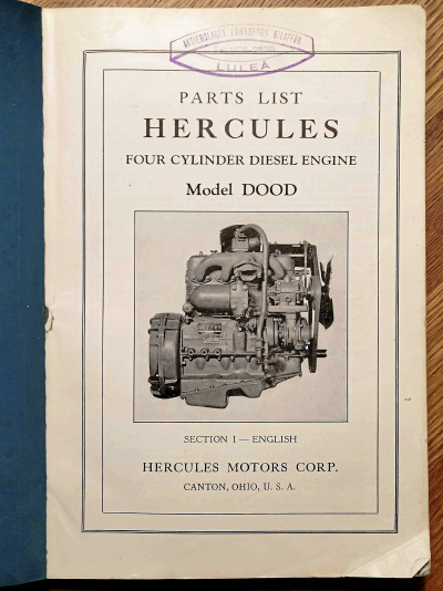 Reservdelslista Ford Hercules Diesel Engine M DOOD