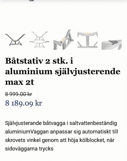 Båtstativ av aluminium