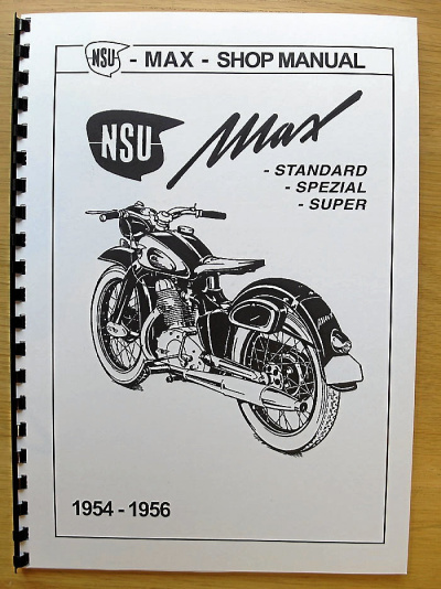 Verkstadshandbok NSU MAX 1954 - 1956